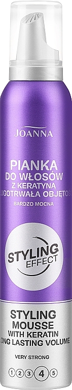 Długotrwała pianka do włosów z keratyną - Joanna Styling Effect — Zdjęcie N1