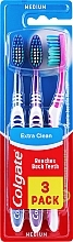 Szczoteczki do zębów, średnie, niebieska + fioletowa + różowa - Colgate Extra Clean Medium — Zdjęcie N1