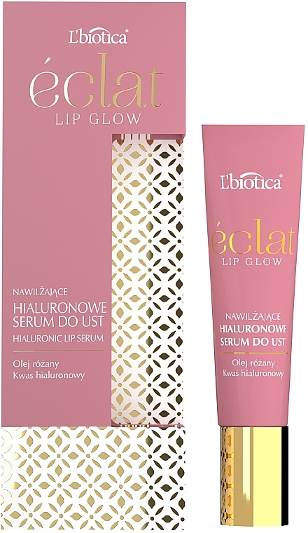 Nawilżające hialuronowe serum do ust z olejkiem różanym - L'biotica Eclat Lip Glow — Zdjęcie N2