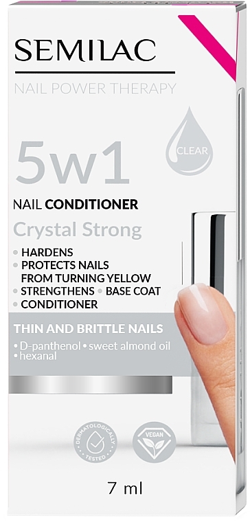 Odżywka do paznokci - Semilac Nail Power Therapy 5 In 1 Crystal Strong  — Zdjęcie N1