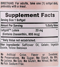 Suplement diety Luteina 20 mg - Puritan's Pride Lutein 20mg with Zeaxanthin — Zdjęcie N3