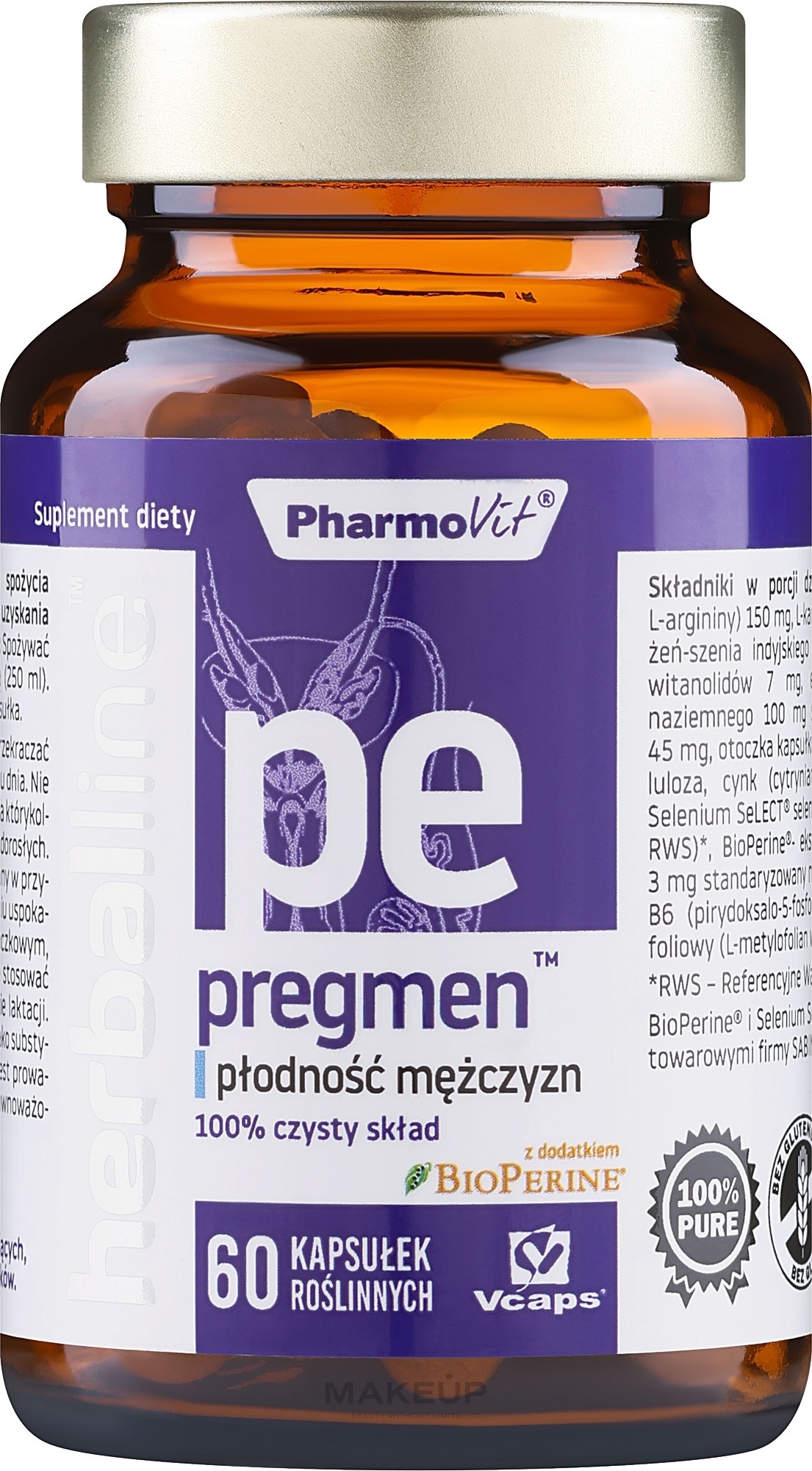 Suplement diety Płodność mężczyzn, 60 szt. - Pharmovit Herballine — Zdjęcie 60 szt.