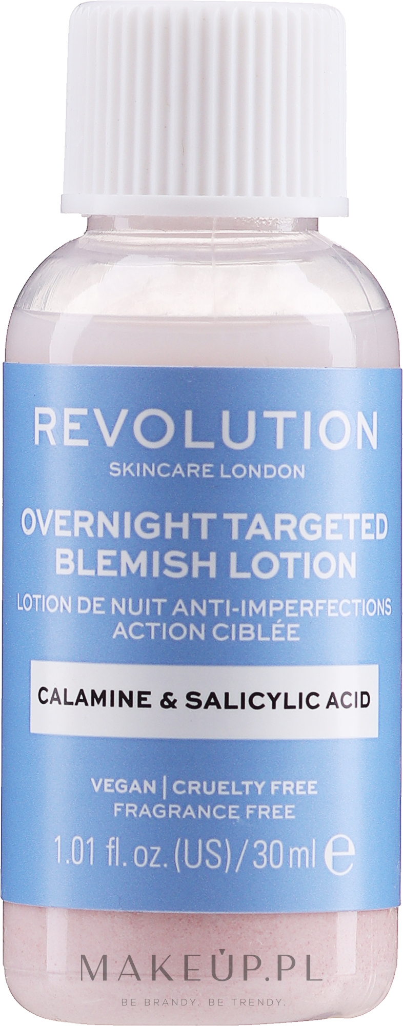 Lotion przeciw niedoskonałościom skóry - Makeup Revolution Skincare Overnight Targeted Blemish Lotion — Zdjęcie 30 ml