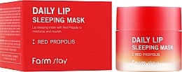 Maseczka do ust na noc z czerwonym propolisem - FarmStay Daily Lip Sleeping Mask Red Propolis — Zdjęcie N1