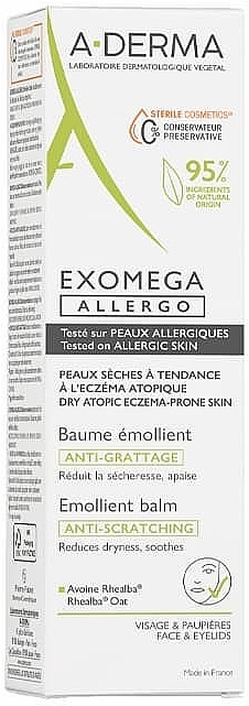 Łagodzący balsam przeciw swędzeniu - A-Derma Exomega Allergo Emollient Balm Anti-Scratching — Zdjęcie N2