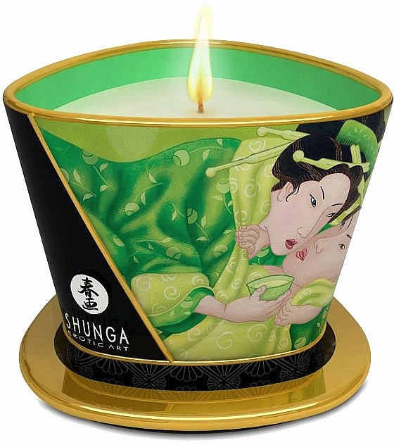 Świeca do masażu Zielona herbata - Shunga Massage Candle Zenitude Exotic Green Tea — Zdjęcie N2