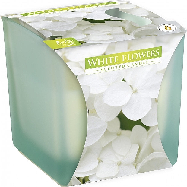 Świeca zapachowa w matowym szkle Białe kwiaty - Bispol Scented Candle White Flowers — Zdjęcie N1