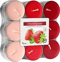 Tealight Truskawka, 18 szt. - Bispol Strawberry Scented Candles — Zdjęcie N1