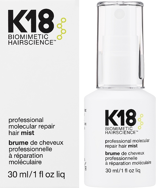 Regenerująca mgiełka do włosów - K18 Hair Biomimetic Hairscience Professional Molecular Repair Hair Mist — Zdjęcie N2