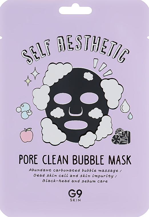 Oczyszczająca maseczka bąbelkująca w płachcie - G9Skin Self Aesthetic Poreclean Bubble Mask — Zdjęcie N1