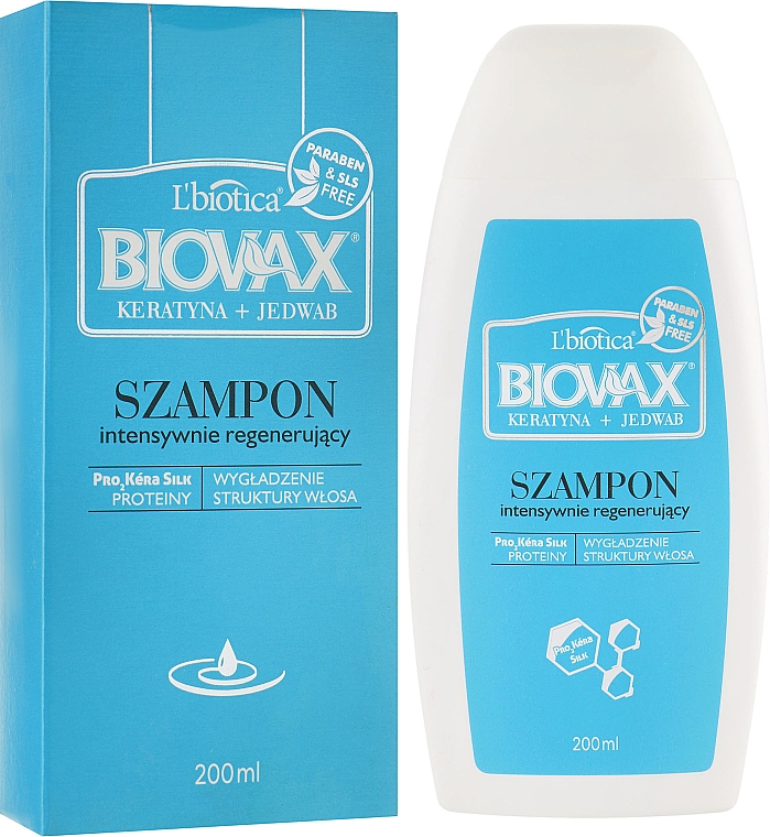 Szampon do włosów, Keratyna + Jedwab - Biovax Keratin + Silk Shampoo — Zdjęcie N3