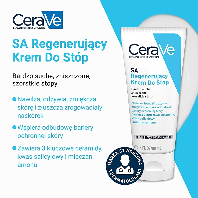 Regenerujący krem do stóp - CeraVe SA Renewing Foot Cream — Zdjęcie N4