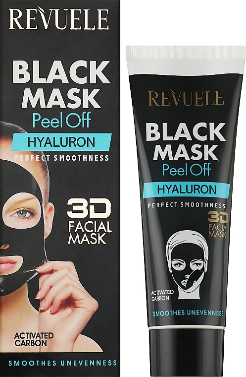 Hialuronowa czarna maska peel-off do twarzy - Revuele Black Mask Peel Off Hyaluron — Zdjęcie N2