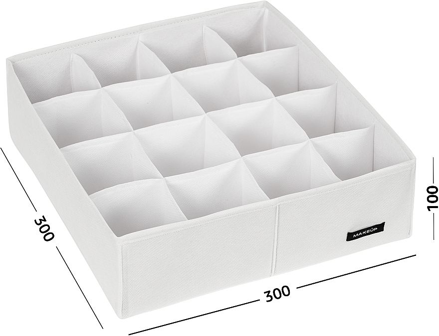 Organizer do przechowywania z 16 przegródkami, biały 30x30x10 cm Home - MAKEUP Drawer Underwear Organizer White — Zdjęcie N2