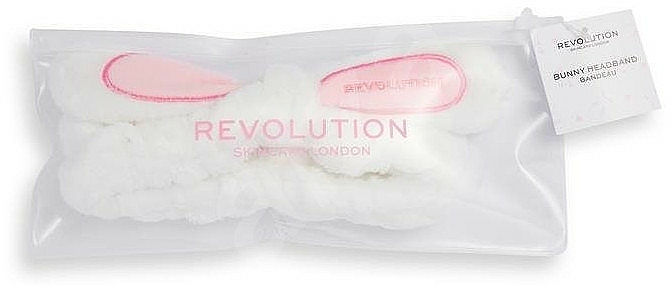 Opaska kosmetyczna z uszkami, biała - Revolution Skincare Headband  — Zdjęcie N2