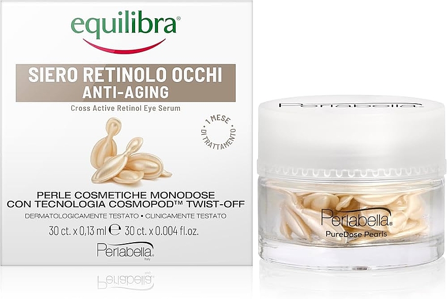 Serum na okolice oczu, kapsułki - Equilibra Perlabella Cross Active Retinol Eye Serum  — Zdjęcie N1