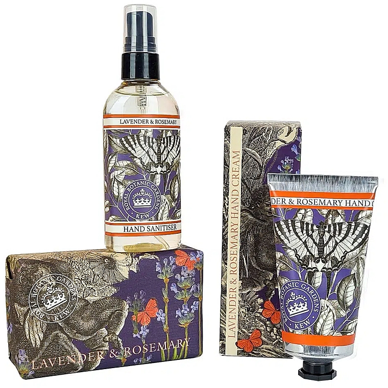 Zestaw - The English Soap Company Kew Gardens Lavender & Rosemary Hand Care Gift Box (soap/240g + h/cr/75ml + san/100ml) — Zdjęcie N3