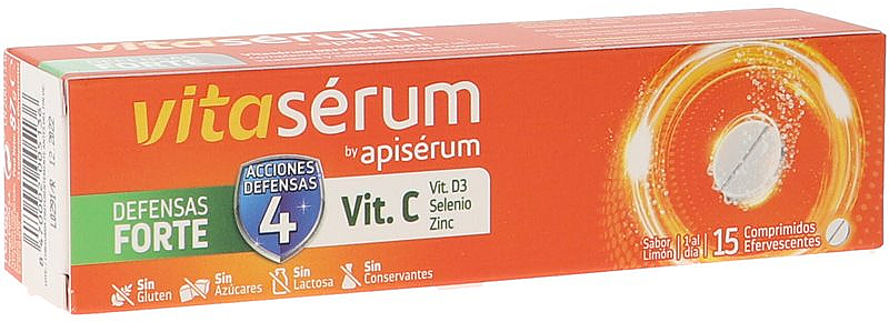 Musujące tabletki na odporność - Apiserum Vitaserum Defenses Forte — Zdjęcie N1