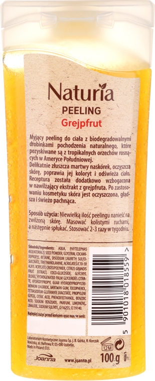 Myjący peeling drobnoziarnisty Grejpfrut - Joanna Naturia — Zdjęcie N2