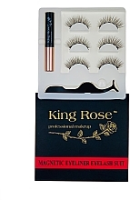 Kup Zestaw magnetycznych rzęs 3 pary z aplikatorem i magnetycznym eyelinerem, 2089 - King Rose