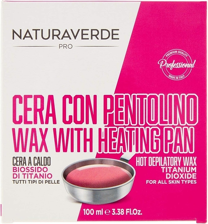 Wosk z tacą do podgrzewania - Naturaverde Pro Wax With Heating Pan Hot Depilatory Wax Titanium — Zdjęcie N1