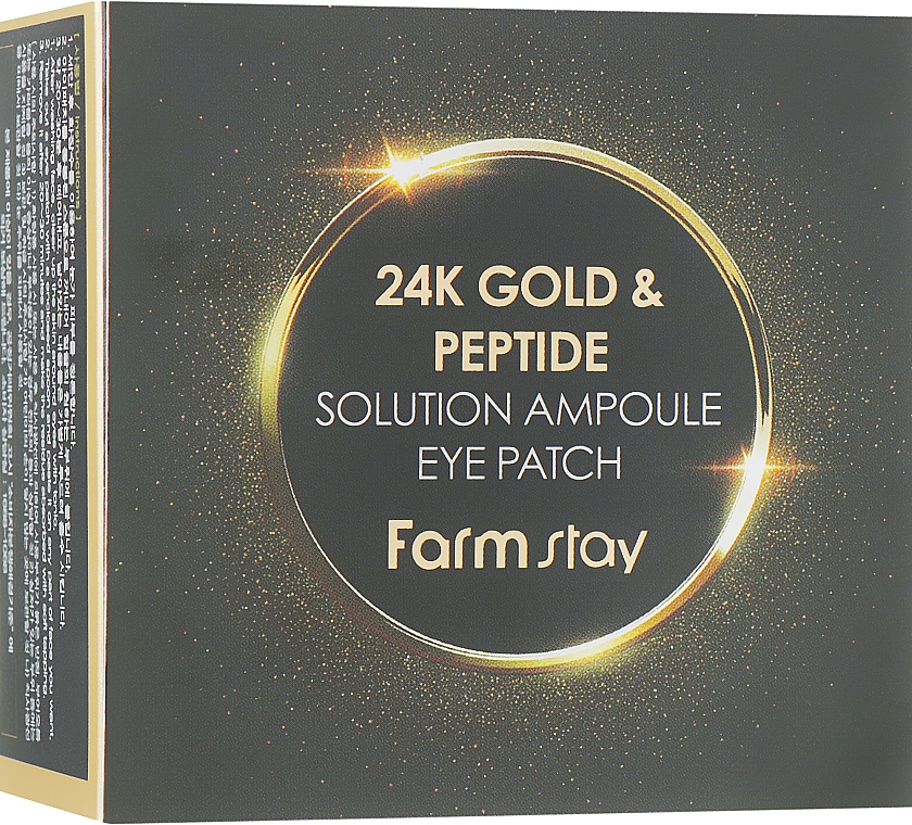 Płatki hydrożelowe pod oczy z 24-karatowym złotem i peptydami - FarmStay 24K Gold And Peptide Solution Ampoule Eye Patch — Zdjęcie N1