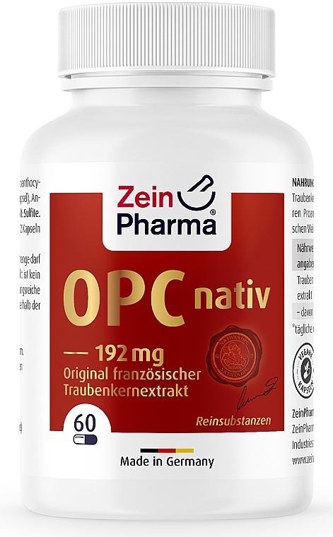 Suplement diety Ekstrakt z pestek winogron, 192 mg - ZeinPharma OPC Native 192mg Capsules — Zdjęcie N1