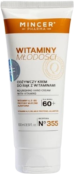 Odżywczy krem do rąk z witaminami 60+ - Mincer Pharma Witaminy Nourishing Hand Cream with Vitamins — Zdjęcie N1