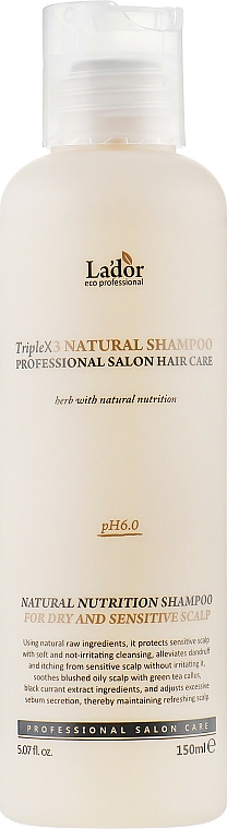 Organiczny szampon do włosów bez siarczanów - La'dor Triplex Natural Shampoo — Zdjęcie N1