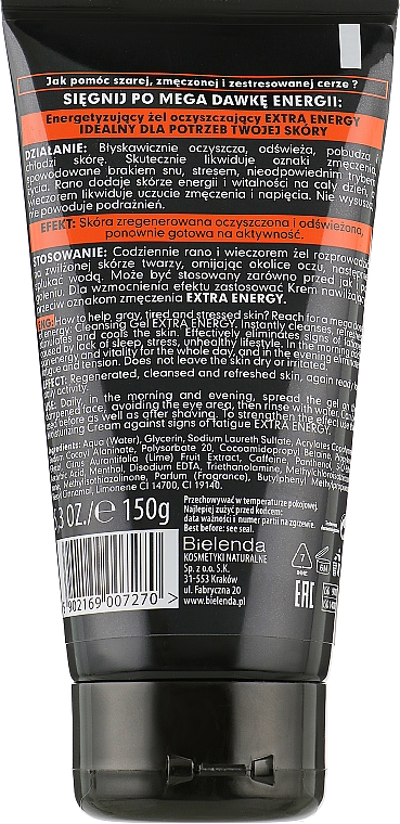 Energetyzujący żel oczyszczający Extra energy - Bielenda Only For Men Extra Energy Cleansing Gel — Zdjęcie N2