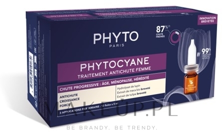 Ampułki przeciw postępującemu wypadaniu włosów - Phyto Phytocyane Progressive Treatment — Zdjęcie 12 x 5 ml
