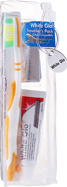Zestaw do zębów - White Glo Travel Pack (t/paste/24g + t/brush/1 + t/pick/8) — Zdjęcie N1