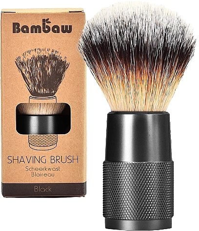 Pędzel do golenia, czarny - Bambaw Vegan Shaving Brush Black — Zdjęcie N1