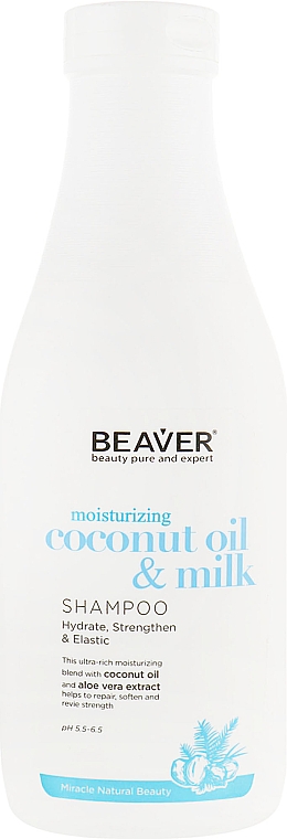 Szampon wygładzający do włosów suchych i niesfornych z olejkiem kokosowym - Beaver Professional Moisturizing Coconut Oil & Milk Shampoo — Zdjęcie N5