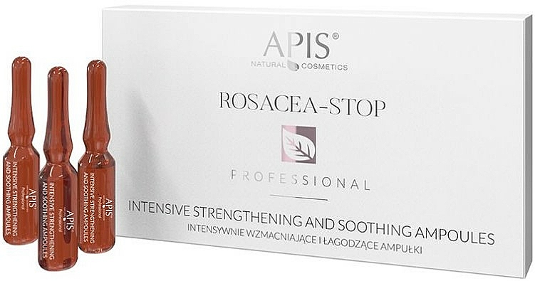 Wzmacniająco-łagodzące ampułki do twarzy - APIS Professional Rosacea-Stop Intensive Strengthening And Soothing Ampoules — Zdjęcie N1