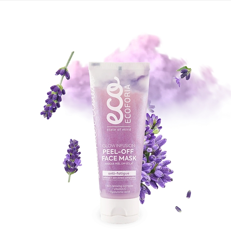 Maska do twarzy - Ecoforia Lavender Clouds Glow Indusion Peel-Off Face Mask — Zdjęcie N1