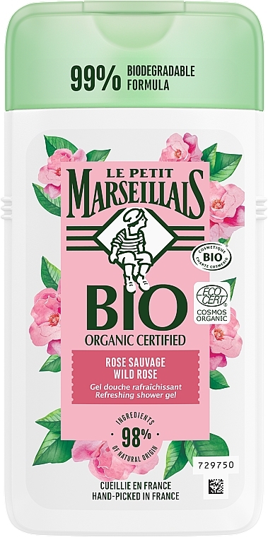 Certyfikowany organiczny żel pod prysznic Dzika Róża - Le Petit Marseillais Bio Wild Rose Refreshing Shower Gel — Zdjęcie N1