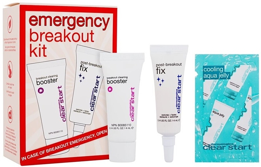 Zestaw - Dermalogica Clear Start Emergency Breakout Kit (boost/4ml + cr/4ml + jelly/sample) — Zdjęcie N1