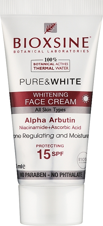 Wybielający krem do twarzy - Bioxine Pure & White Whitening Face Cream SPF15 — Zdjęcie N1