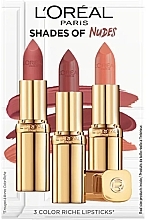 Kup Zestaw - L'Oreal Paris Shades Of Nudes (lipstick/3x4.5ml)