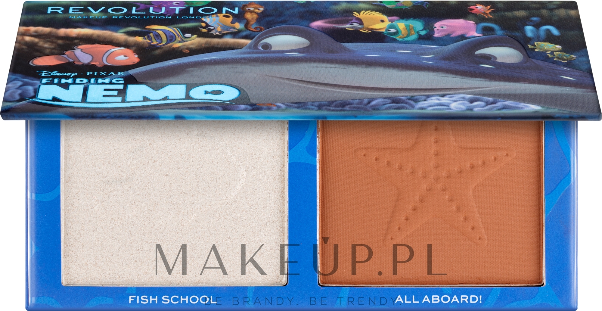 Paletka do konturowania twarzy - Makeup Revolution Disney & Pixar’s Finding Nemo Wake Up Bronzer And Highlighter Palette — Zdjęcie 9 g