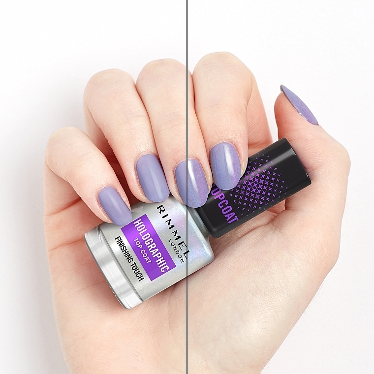 Holograficzny top coat - Rimmel Holographic Top Coat Finishing Touch — Zdjęcie N8