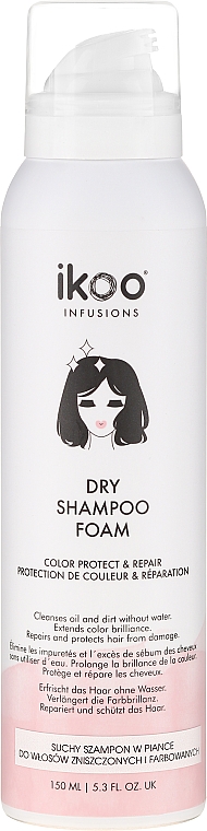 Suchy szampon Przywracanie i ochrona koloru - Ikoo Infusions Shampoo Foam Color Protect & Repair — Zdjęcie N1