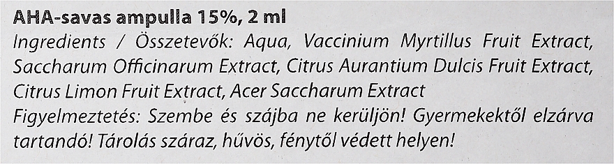 Ampułka z kwasem AHA 15% - Yamuna A.H.A-savas ampulla 15% — Zdjęcie N2