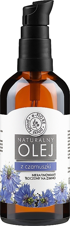 Naturalny nierafinowany olej z czarnuszki (z dozownikiem) - E-Fiore Natural Oil Black Cumin — Zdjęcie N1