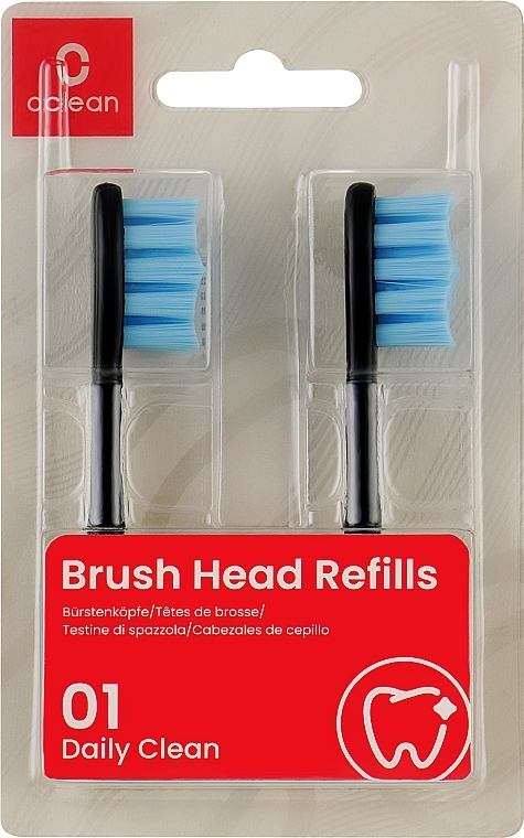 Końcówki do szczoteczki elektrycznej Standard Clean Soft, 2 szt., czarne - Oclean Brush Heads Refills — Zdjęcie N1
