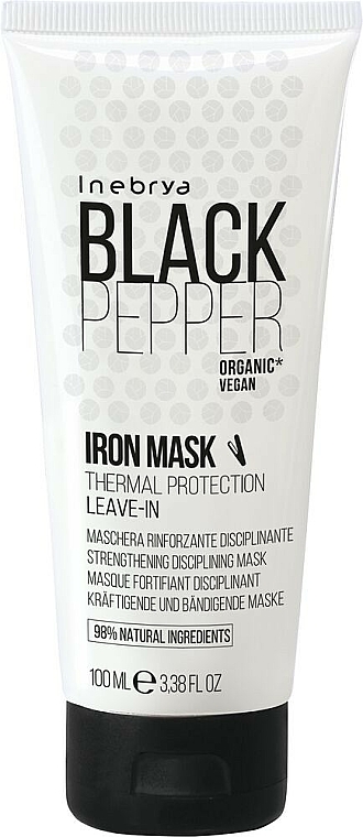 Termoochronna maska do włosów suchych z czarnym pieprzem - Inebrya Black Pepper Iron Mask — Zdjęcie N2
