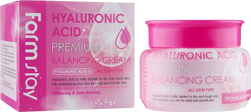Balansujący krem do twarzy z kwasem hialuronowym - FarmStay Hyaluronic Acid Premium Balancing Cream — Zdjęcie N2
