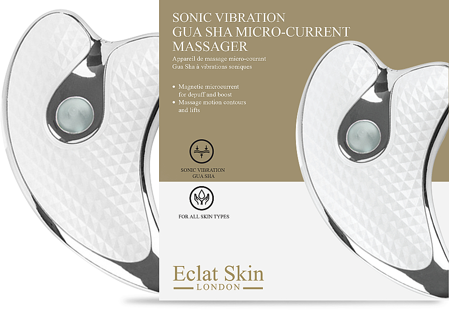 Masażer mikroprądowy - Eclat Skin London Sonic Vibration Gua Sha Micro-current Massager — Zdjęcie N1
