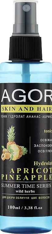 Hydrolat morelowo-ananasowy do twarzy i ciała - Agor Summer Time Skin And Hair Tonic